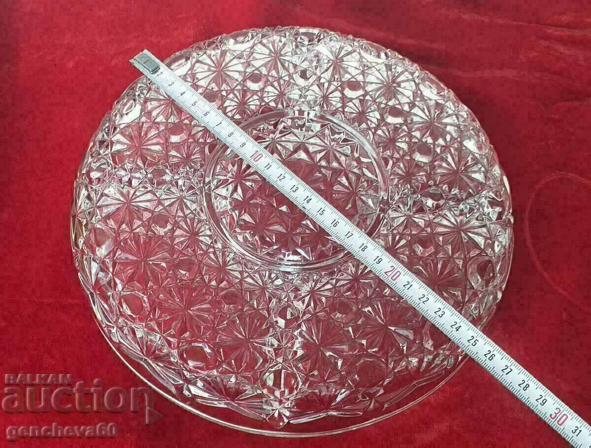 Delivery of Large lead crystal serving platter with sections Delivery of Large lead crystal serving platter with sections