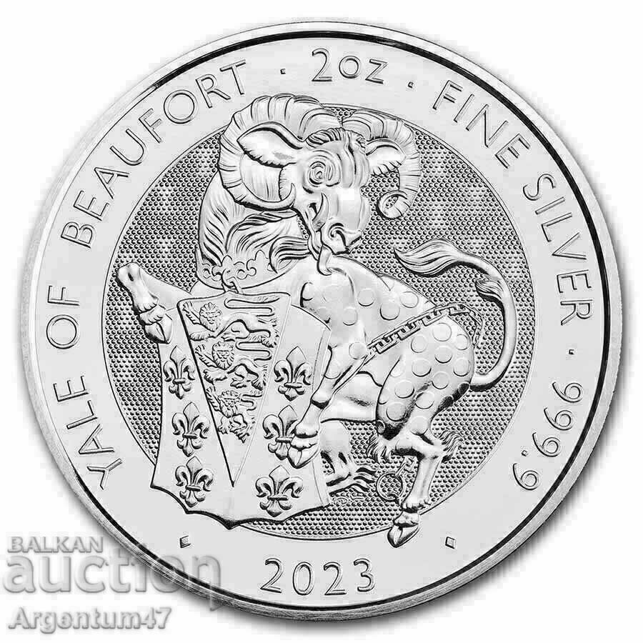 SILVER 2 OZ 2023 BEASTS OF THE TUDORS - GOAT OF BEUFORD