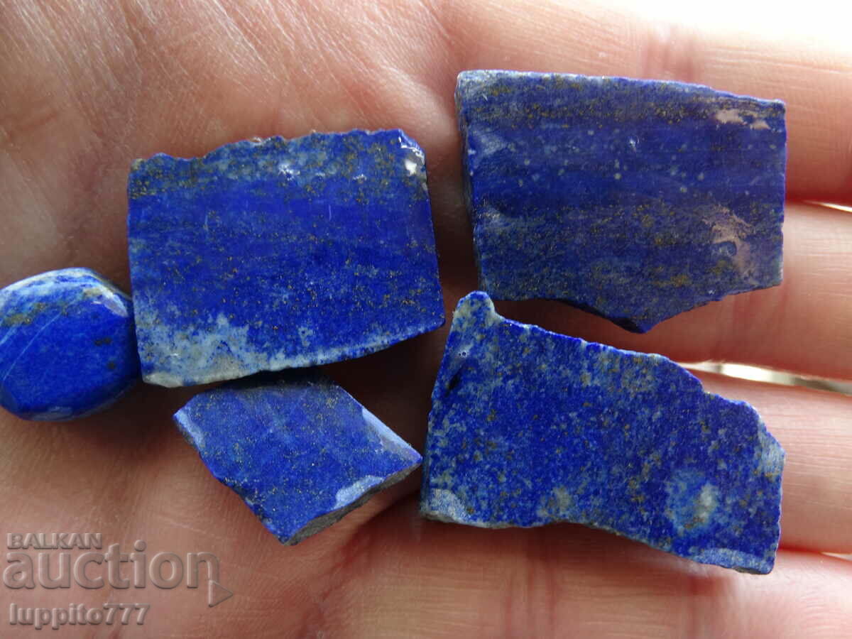 Auction 42.95 grams natural lapis lazuli lot 5 pieces Auction 42.95 grams natural lapis lazuli lot 5 pieces