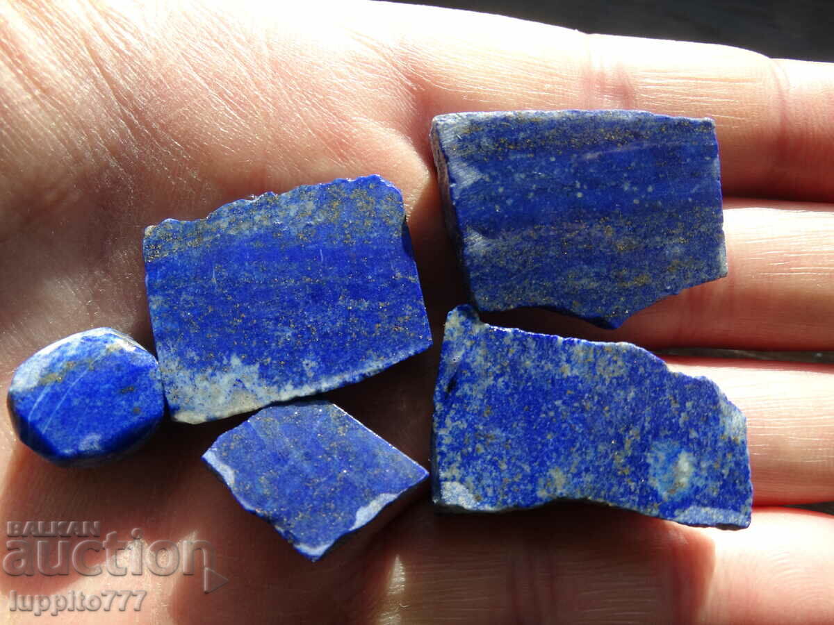 Delivery of 42.95 grams natural lapis lazuli lot 5 pieces Delivery of 42.95 grams natural lapis lazuli lot 5 pieces