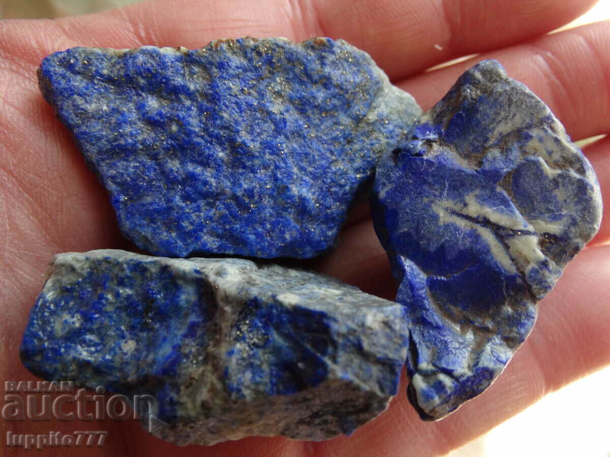 81,82 γραμμάρια φυσικό lapis lazuli παρτίδα 3 τεμάχια