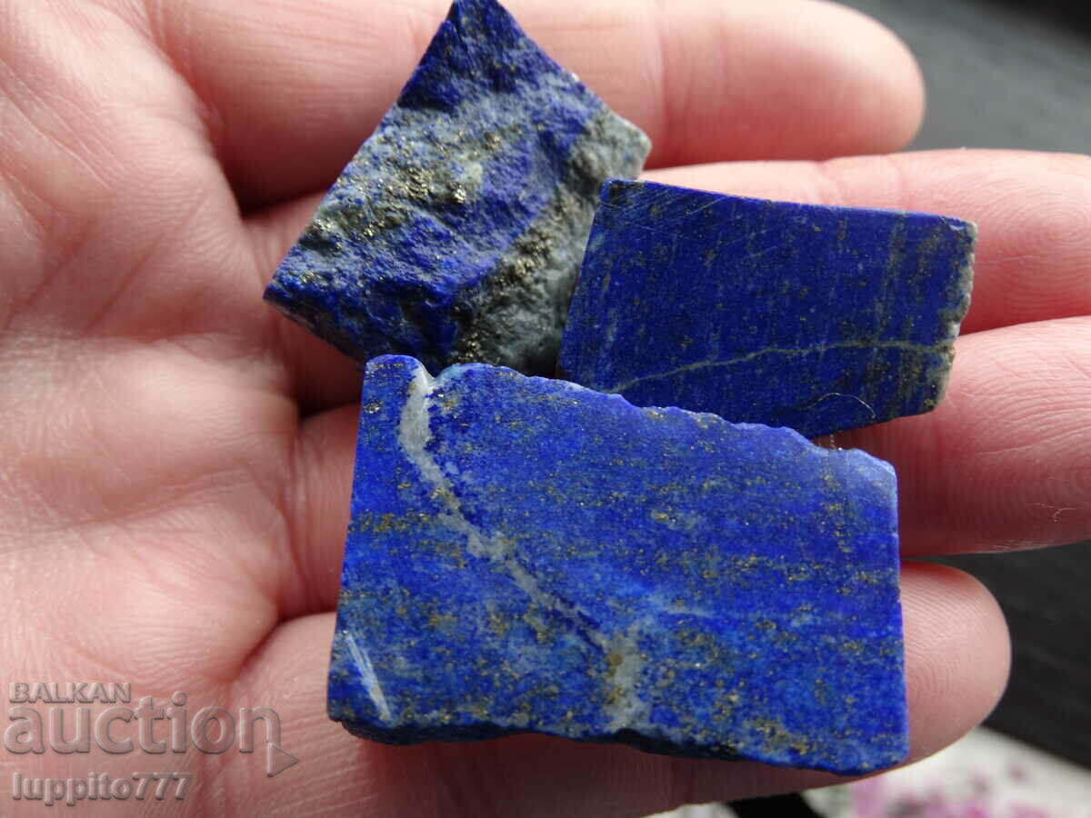 50.00 grams natural lapis lazuli lot 3 pieces with price 59.99 BGN | € 30.67 50.00 grams natural lapis lazuli lot 3 pieces with price 59.99 BGN | € 30.67
