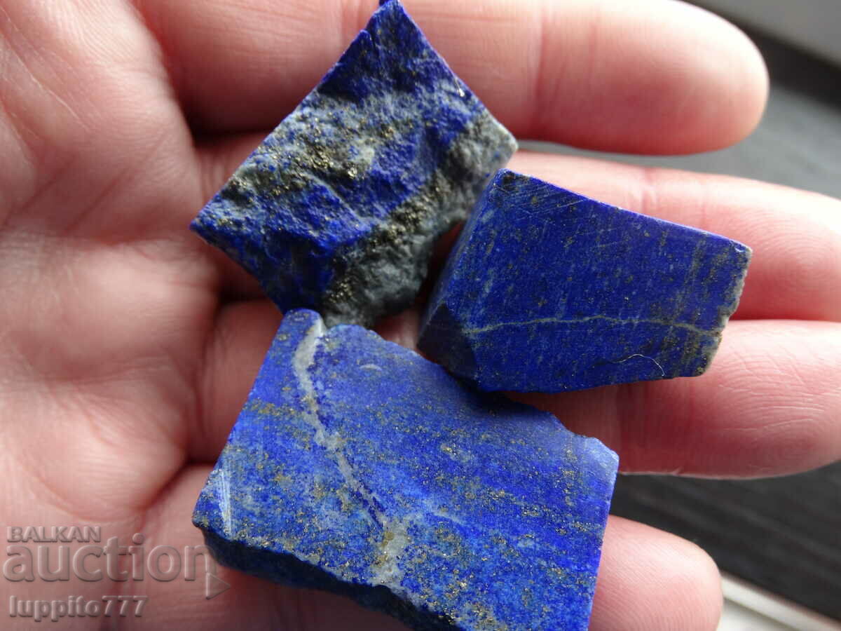 Delivery of 50.00 grams natural lapis lazuli lot 3 pieces Delivery of 50.00 grams natural lapis lazuli lot 3 pieces
