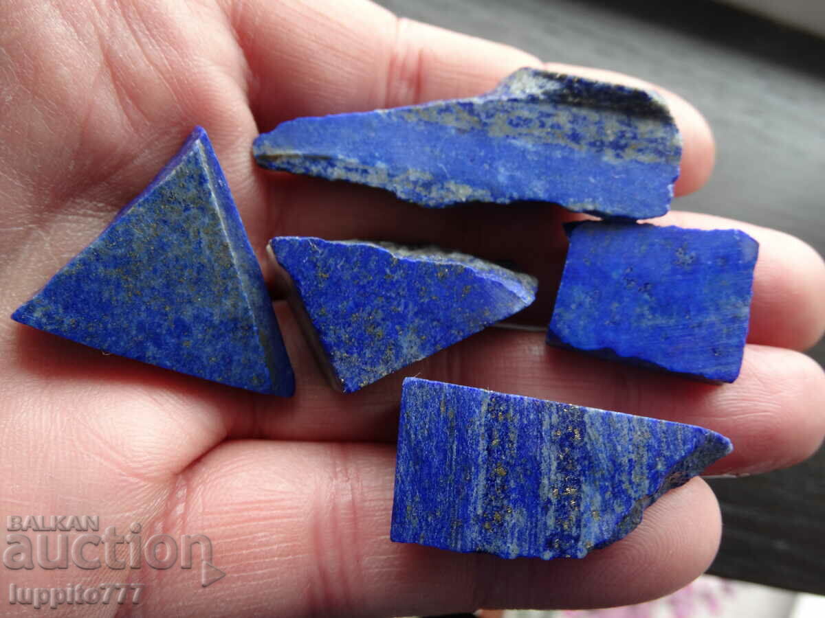 Delivery of 56.83 grams natural lapis lazuli lot 5 pieces Delivery of 56.83 grams natural lapis lazuli lot 5 pieces