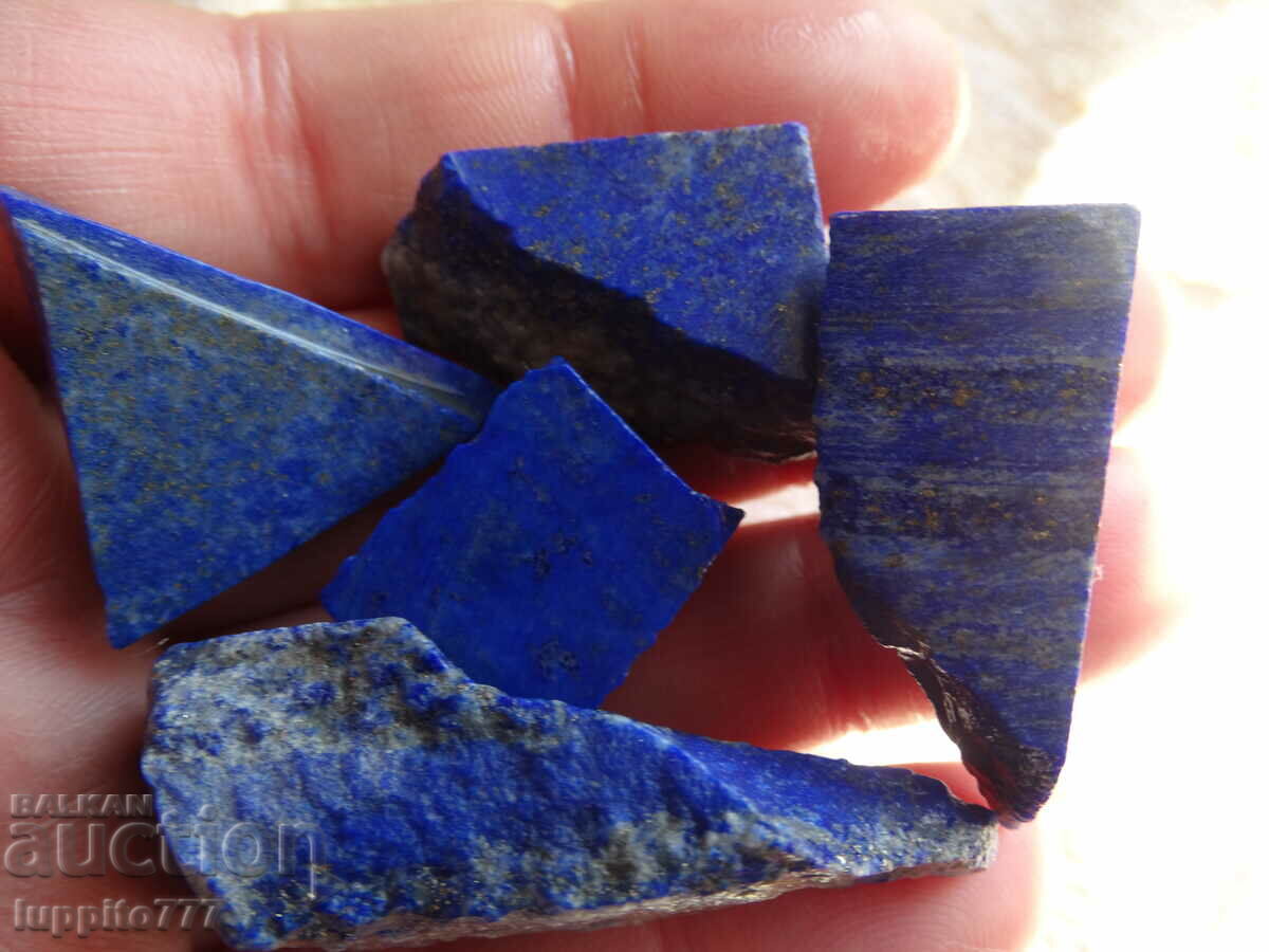 56.83 grams natural lapis lazuli lot 5 pieces - 5 56.83 grams natural lapis lazuli lot 5 pieces - 5
