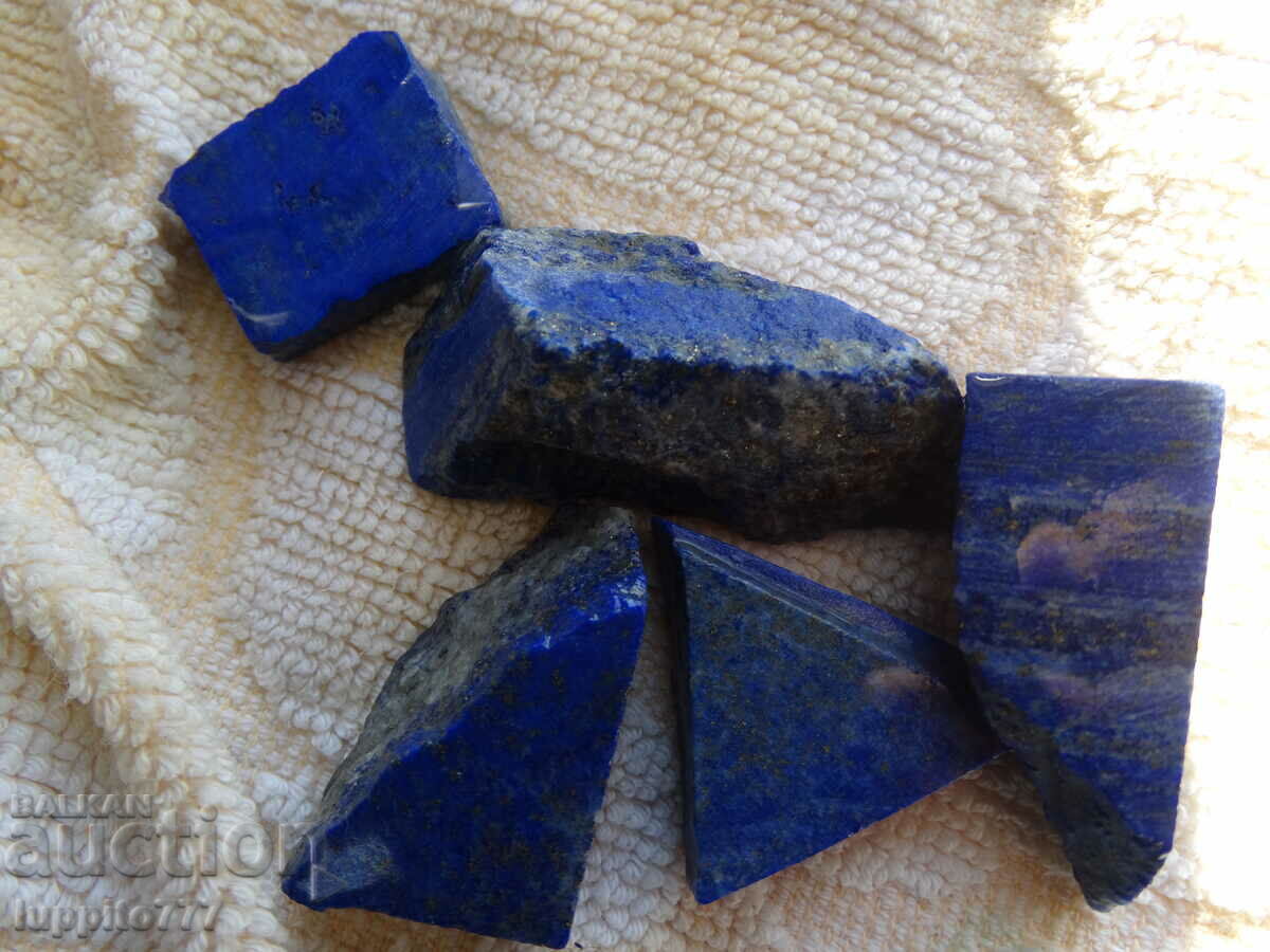 56.83 grams natural lapis lazuli lot 5 pieces - 6 56.83 grams natural lapis lazuli lot 5 pieces - 6