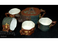 Винтидж Античен Китайски глинен чаен сервиз YIXING ZISHA