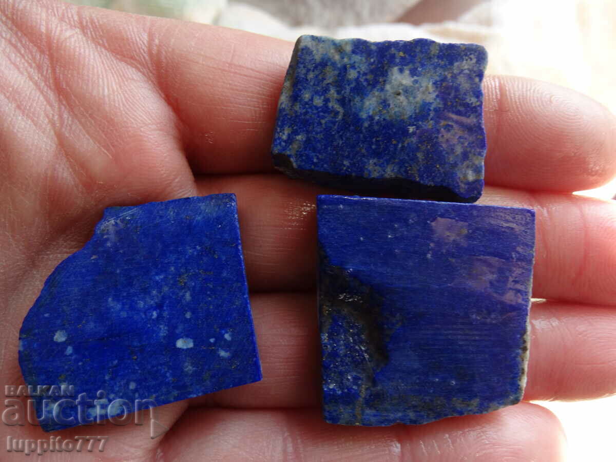Delivery of 38.25 grams natural lapis lazuli lot 3 pieces Delivery of 38.25 grams natural lapis lazuli lot 3 pieces