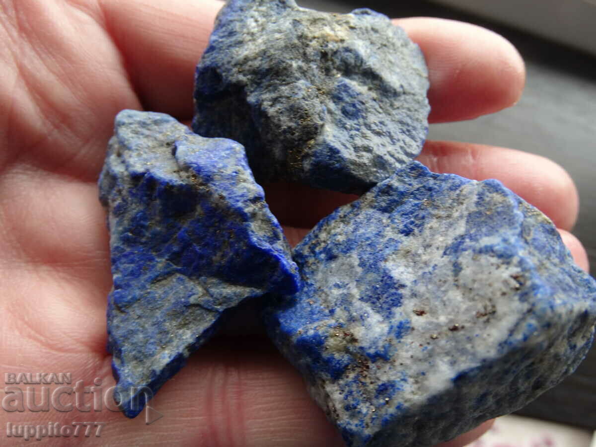 100.00 grams natural lapis lazuli lot 3 pieces with price 59.99 BGN | € 30.67