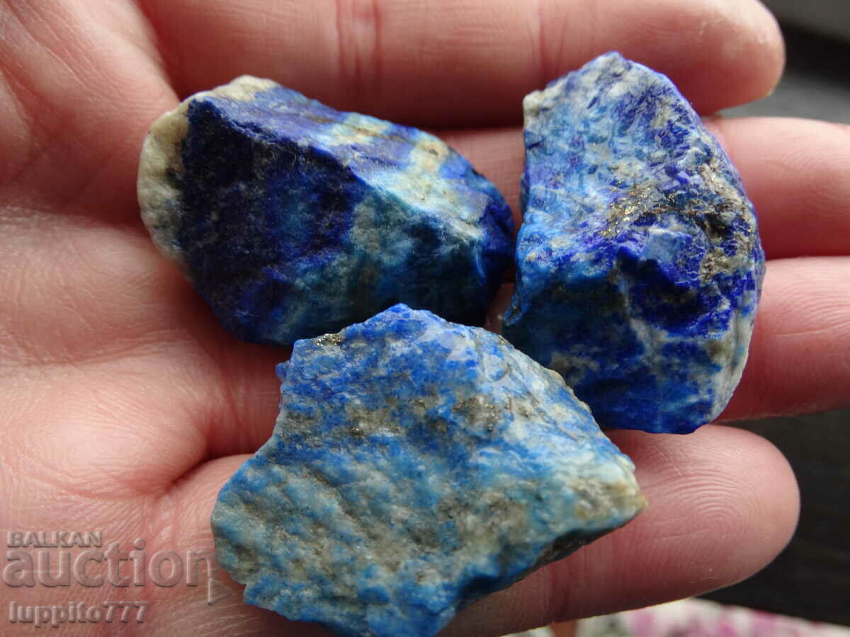 48.10 grams natural lapis lazuli lot 3 pieces with price 59.99 BGN | € 30.67