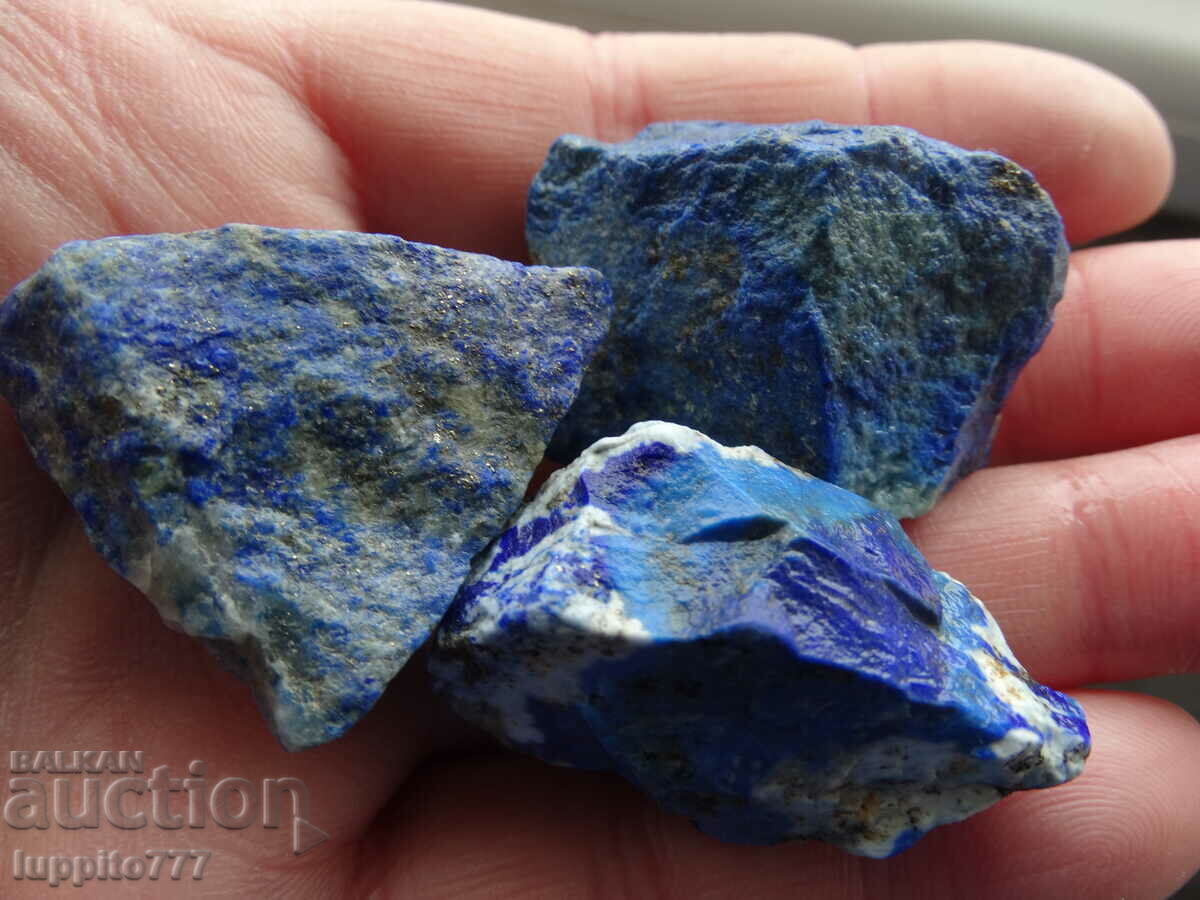 77.70 grams natural lapis lazuli lot 3 pieces with price 59.99 BGN | € 30.67 77.70 grams natural lapis lazuli lot 3 pieces with price 59.99 BGN | € 30.67