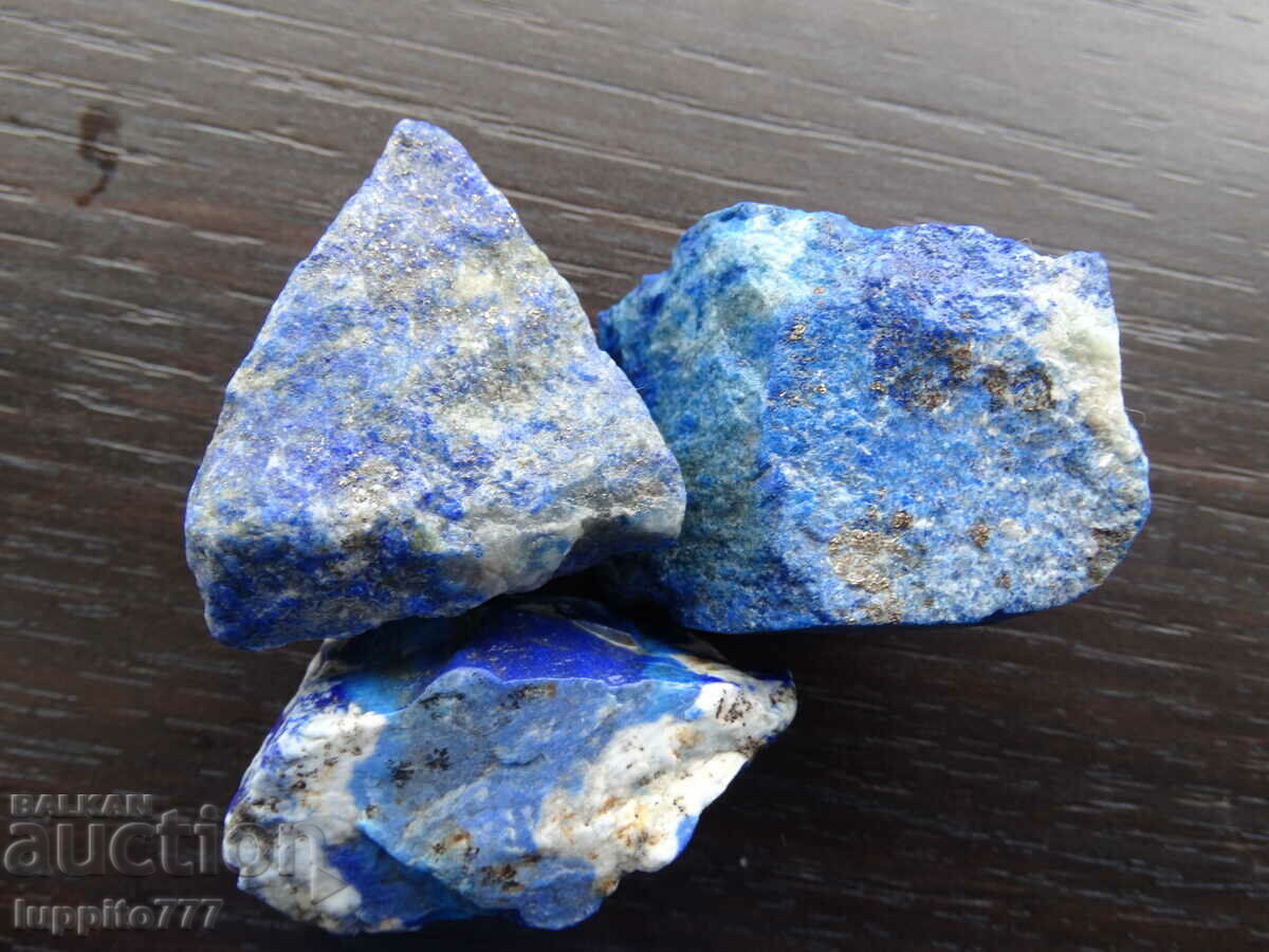 77.70 grams natural lapis lazuli lot 3 pieces - 5 77.70 grams natural lapis lazuli lot 3 pieces - 5