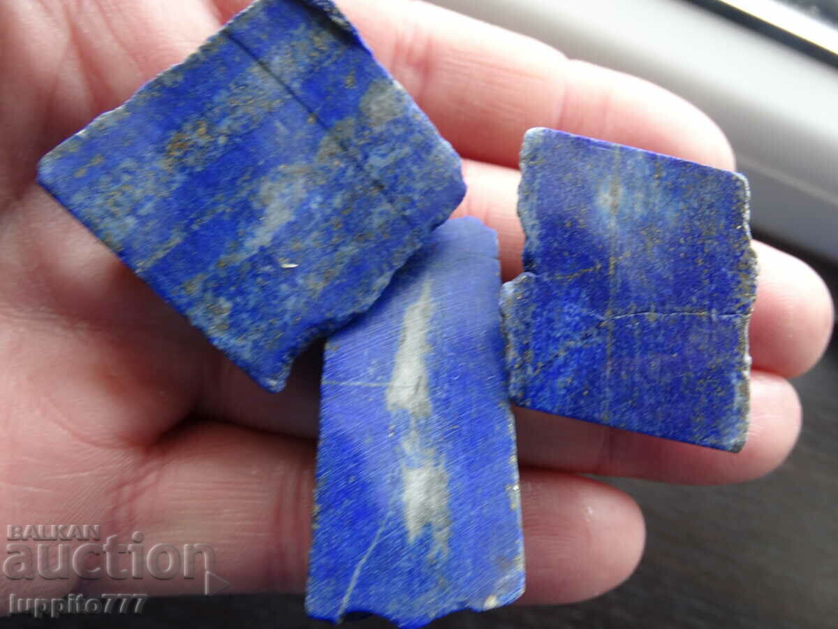 Auction 60.65 grams natural lapis lazuli lot 3 pieces Auction 60.65 grams natural lapis lazuli lot 3 pieces