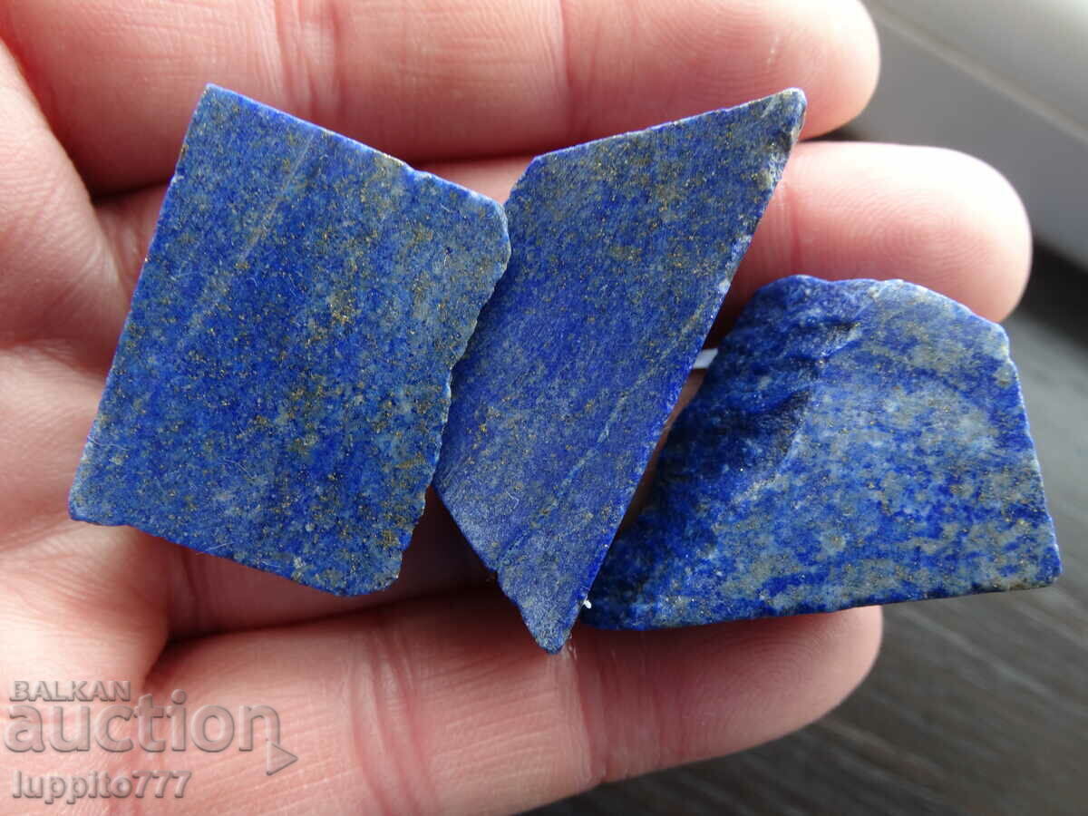 49.80 grams natural lapis lazuli lot 3 pieces with price 59.99 BGN | € 30.67