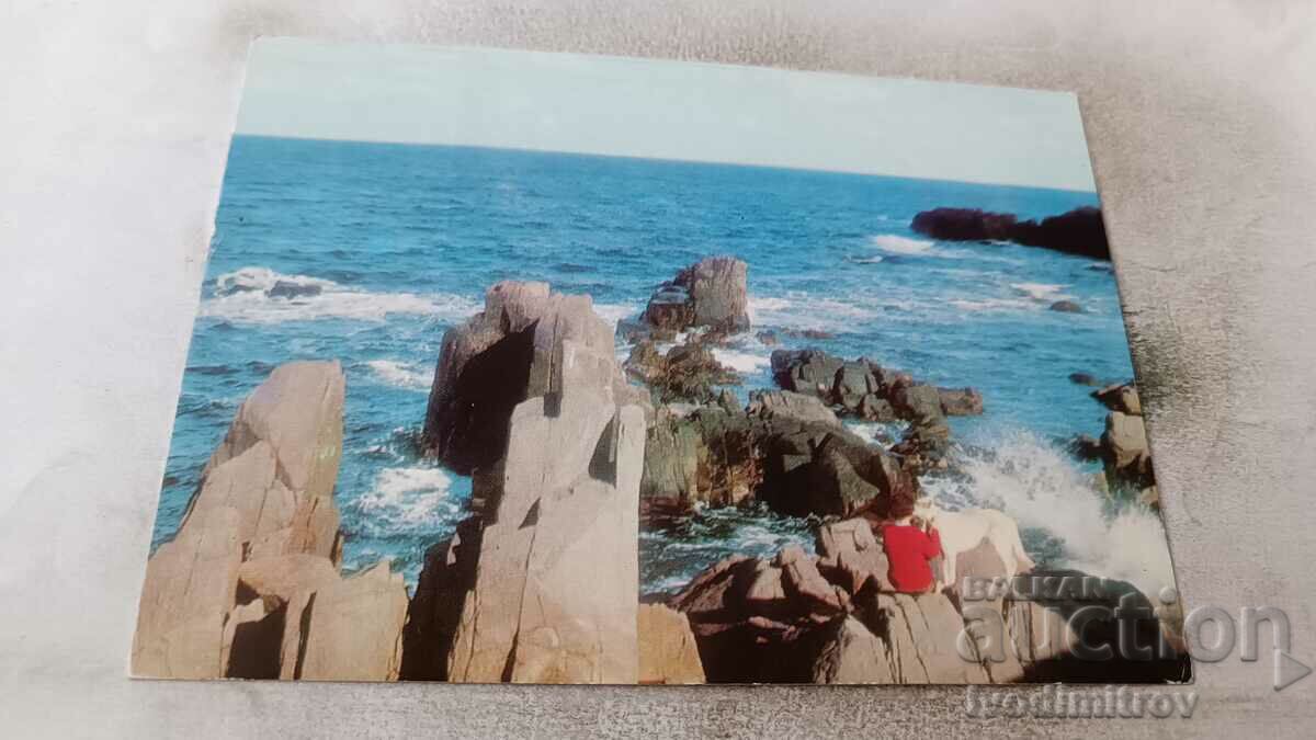 Пощенска картичка Созопол Скалите 1973