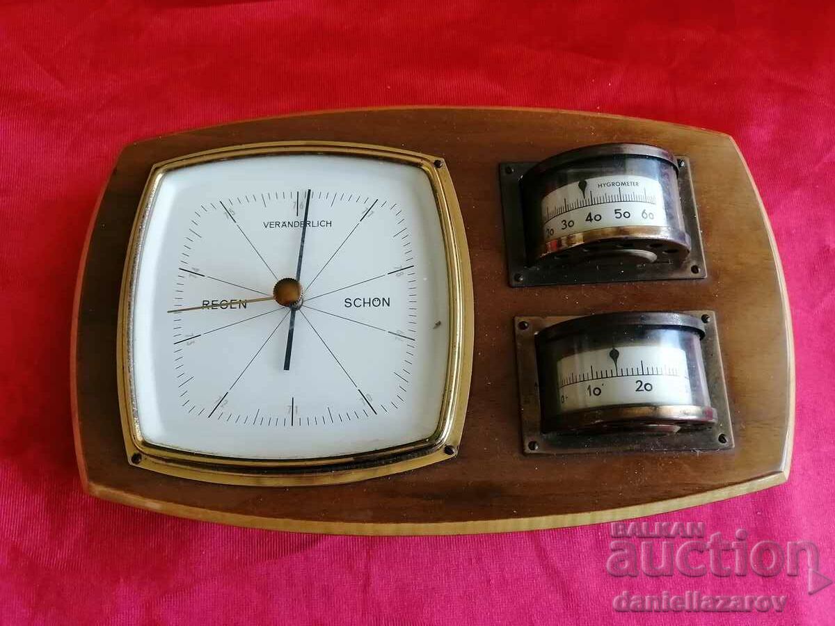 Rare Old Yacht BAROMETER with Thermometer and Hygrometer