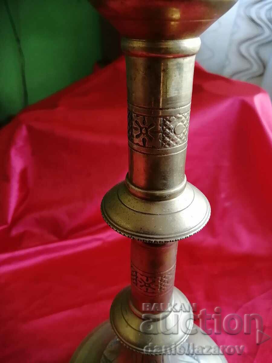 Auction Old Large Enthroned CHURCH Candlestick Auction Old Large Enthroned CHURCH Candlestick