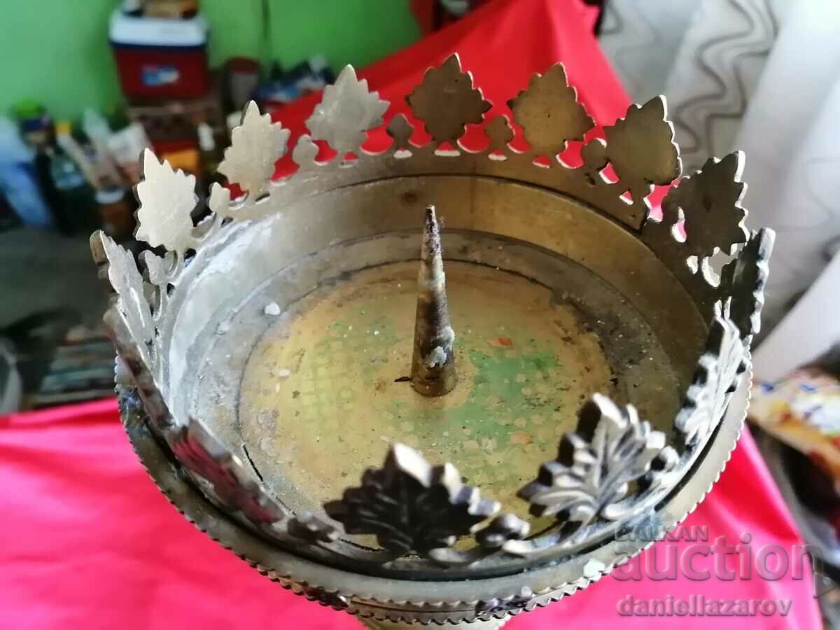 Old Large Enthroned CHURCH Candlestick - 5 Old Large Enthroned CHURCH Candlestick - 5