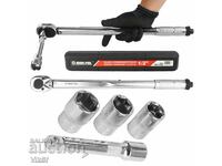 Torque wrench 1/2” 28 – 210 Nm + inserts 17, 19, 21 mm