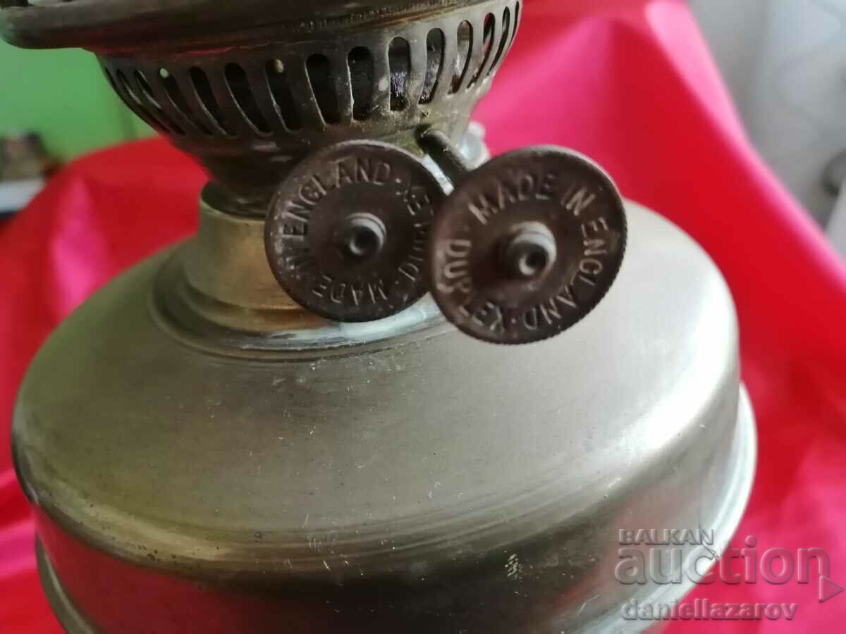 Auction  Antique Large English Gas Lamp with Duplex Shade