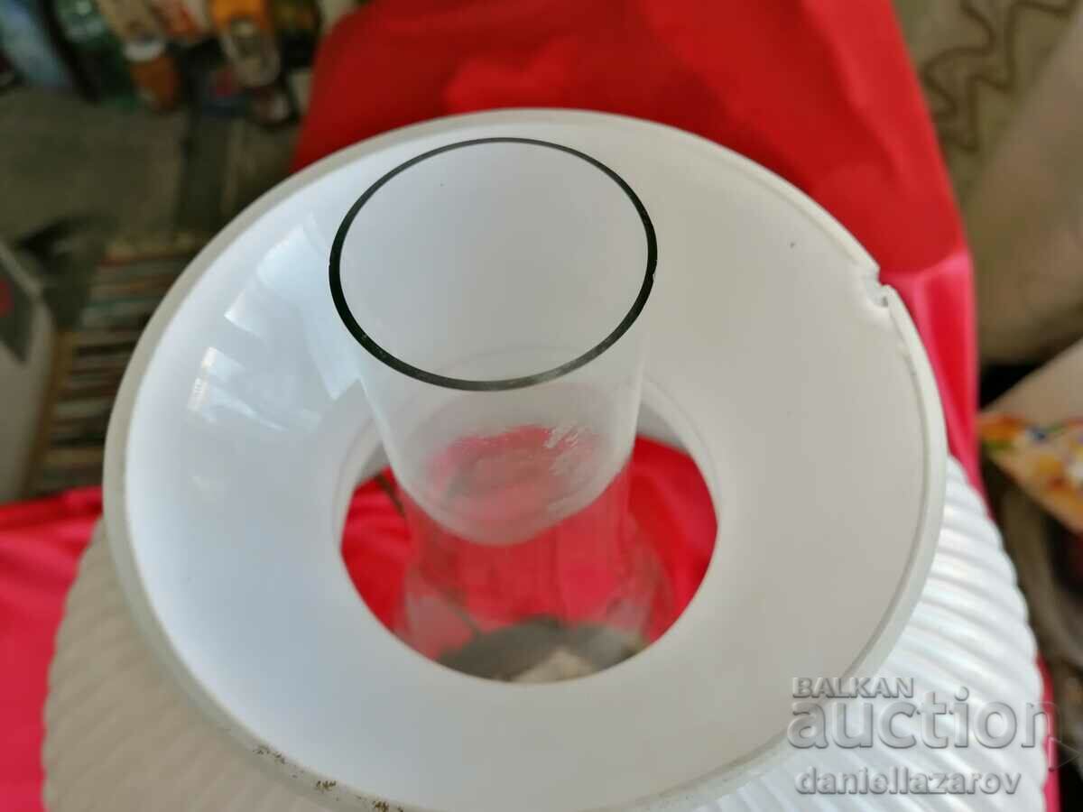 Delivery of Antique Large English Gas Lamp with Duplex Shade