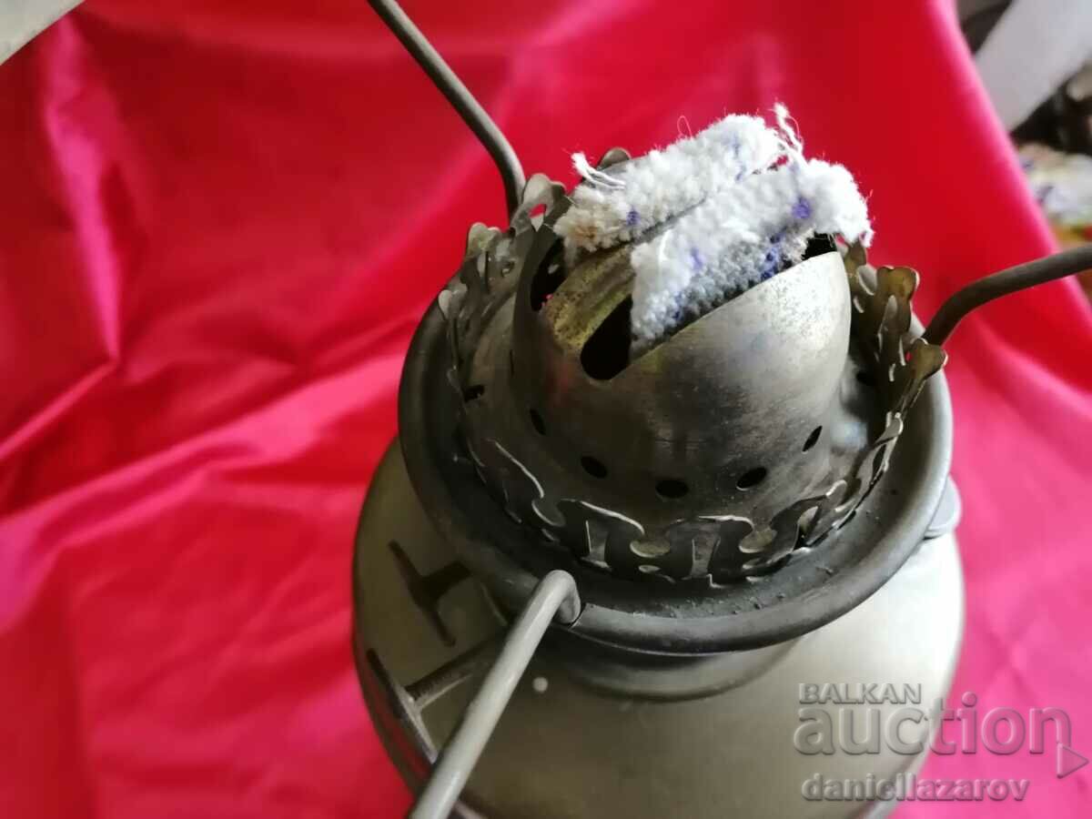 Antique Large English Gas Lamp with Duplex Shade - 6