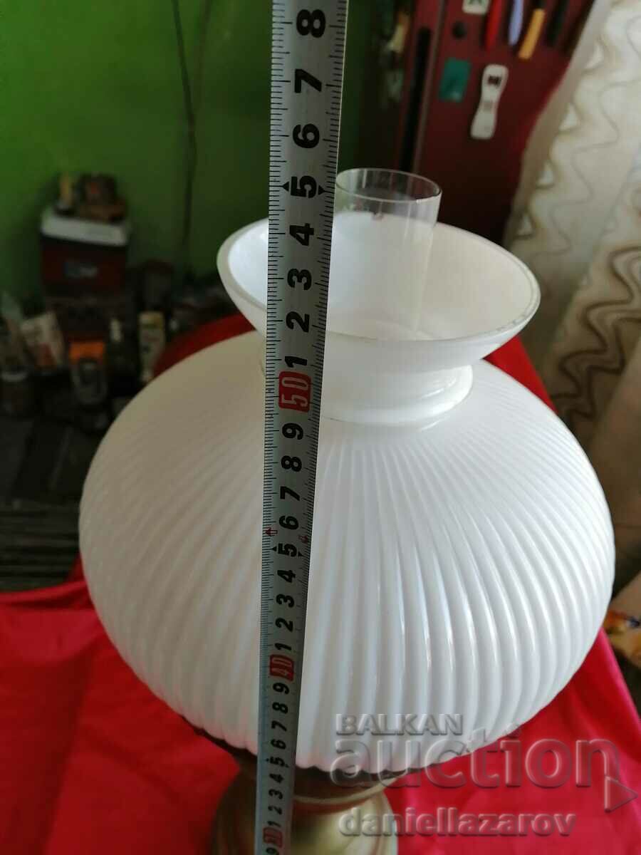 Antique Large English Gas Lamp with Duplex Shade - 7