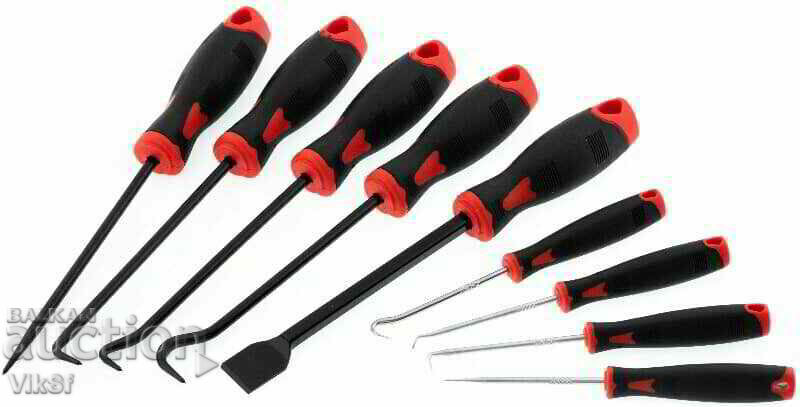 Auction Mar-Pol 9-piece hook and awl set Auction Mar-Pol 9-piece hook and awl set