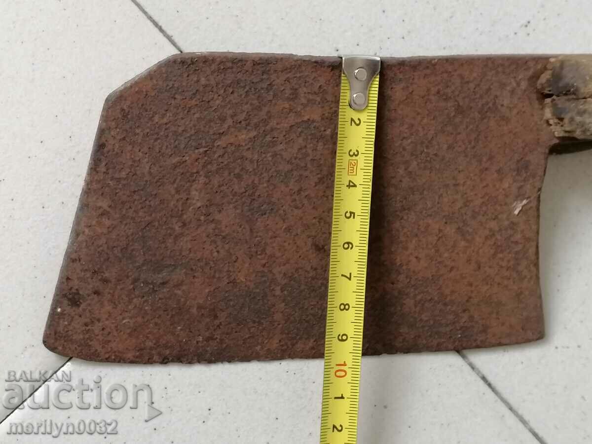 Old forged scythe, ax, hoop, knife, machete, blade - 6