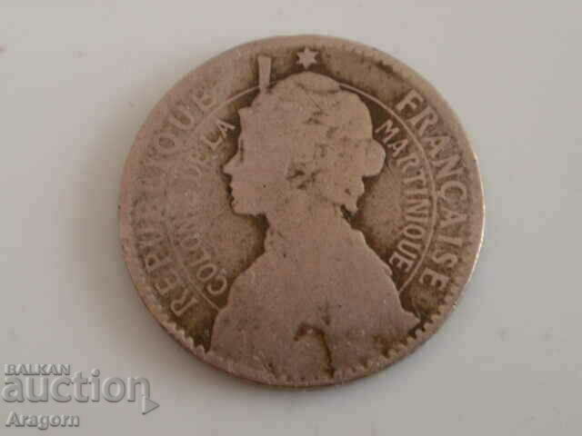 rare coin Martinique 1 franc 1897; Martinique with price 79.99 BGN | € 40.90
