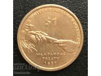 USA. $1 2011 (P). Wampanoag treaty.