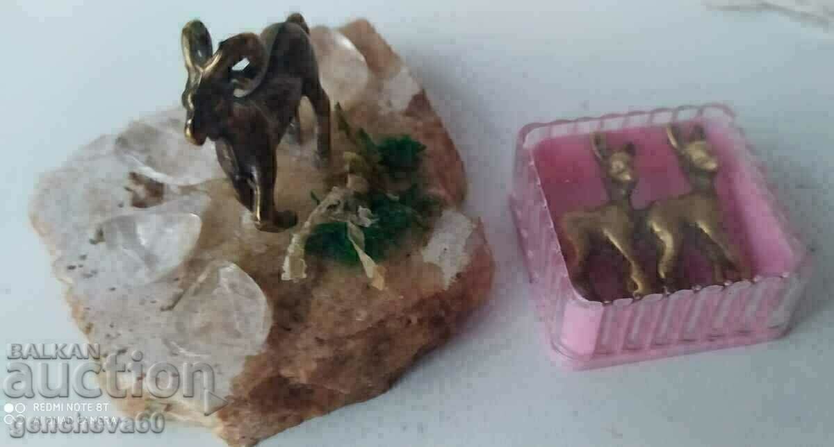 Auction Rare bronze brooch, "Deer" and ram - bronze for decoration Auction Rare bronze brooch, "Deer" and ram - bronze for decoration
