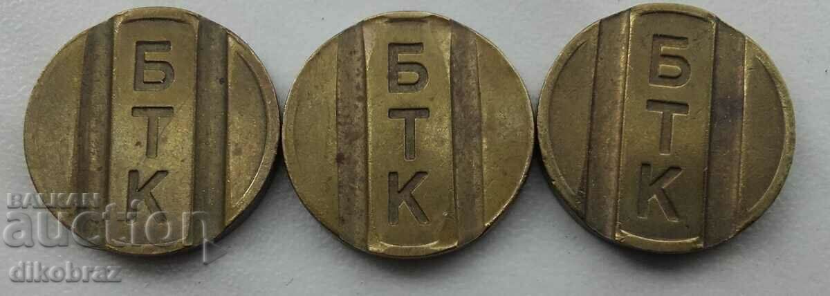 BTC tokens - 3 pieces