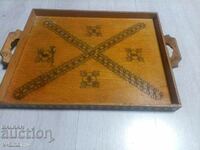 Large wooden tray tray pyrography pyrographed