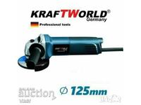 Ъглошлайф на Ток 1400W 125мм KrafT World Germany с регулиран
