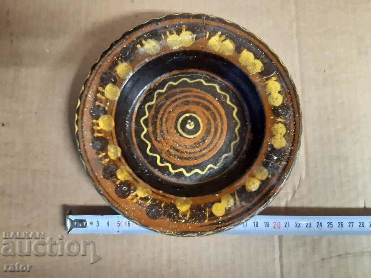 Стара глинена чиния за стена  Царство България , керамика