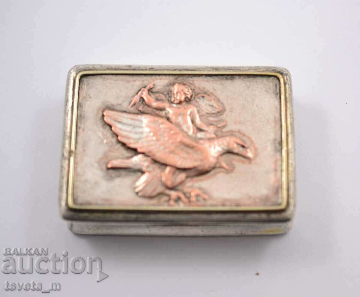 Antique silver plated snuff box