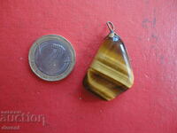 Tiger agate mineral stone locket pendant