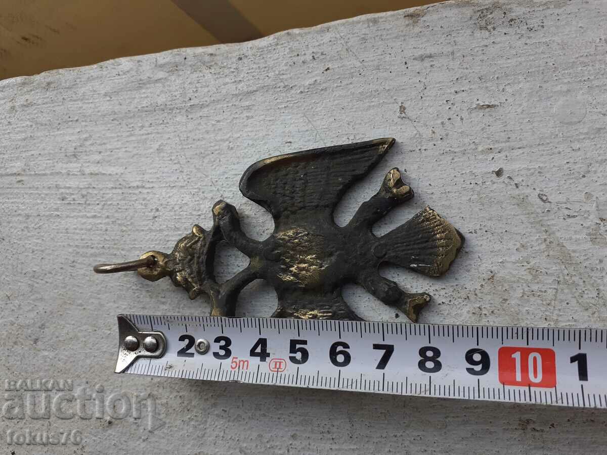 Solid bronze double-headed eagle crown medallion - 5