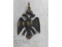 Solid bronze double-headed eagle crown medallion