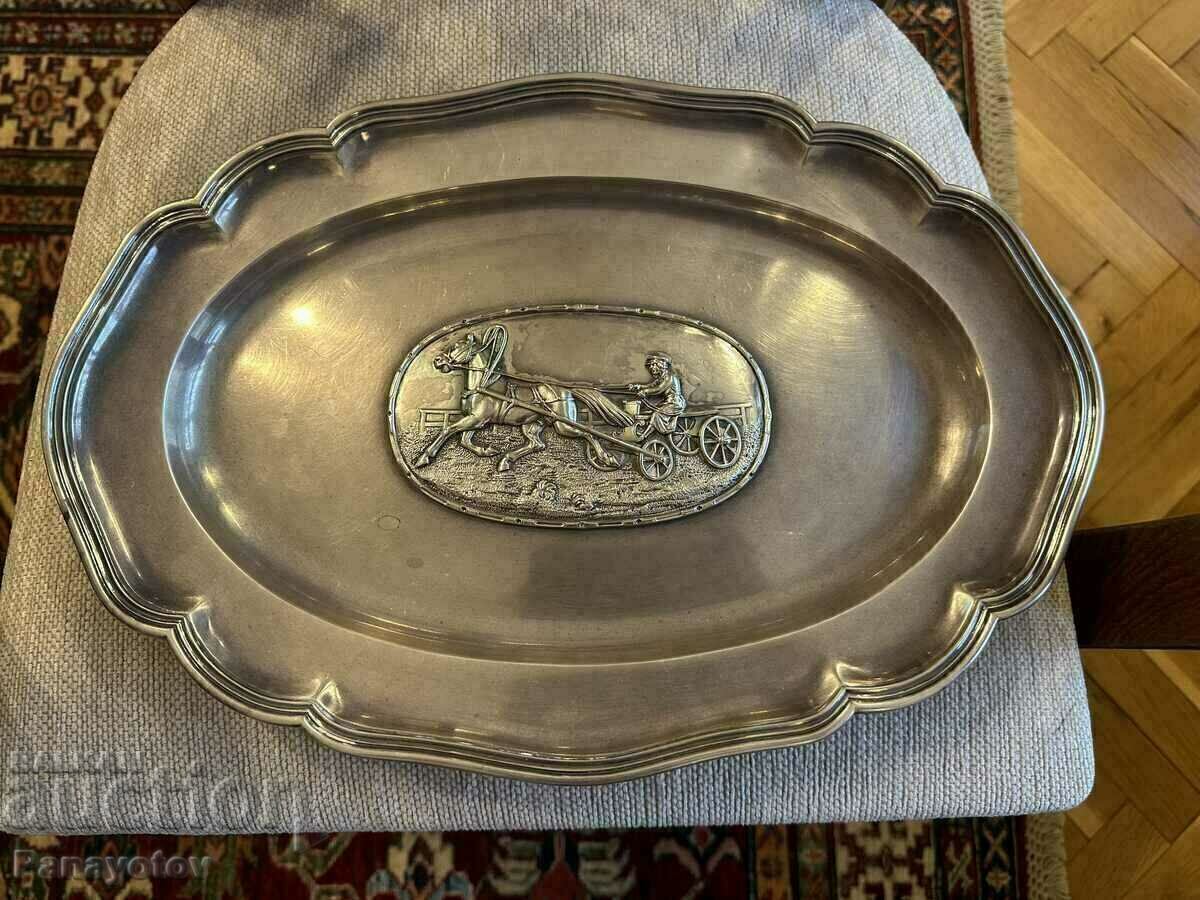 SILVER TRAY AWARDED IMPERIAL RUSSIA RUSSIAN RARE BUSINESS CARDS DE SILVER TRAY AWARDED IMPERIAL RUSSIA RUSSIAN RARE BUSINESS CARDS DE