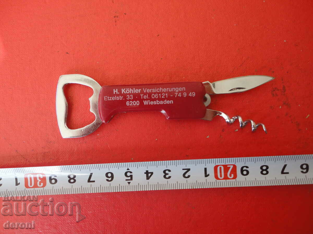 Knife corkscrew opener 3 in 1 number 2