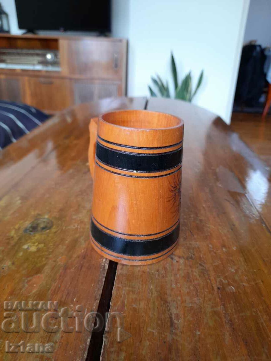 Old wooden cup, mug with price 20.00 BGN | € 10.23