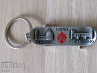 Metal skateboard keychain from Florence, Italy