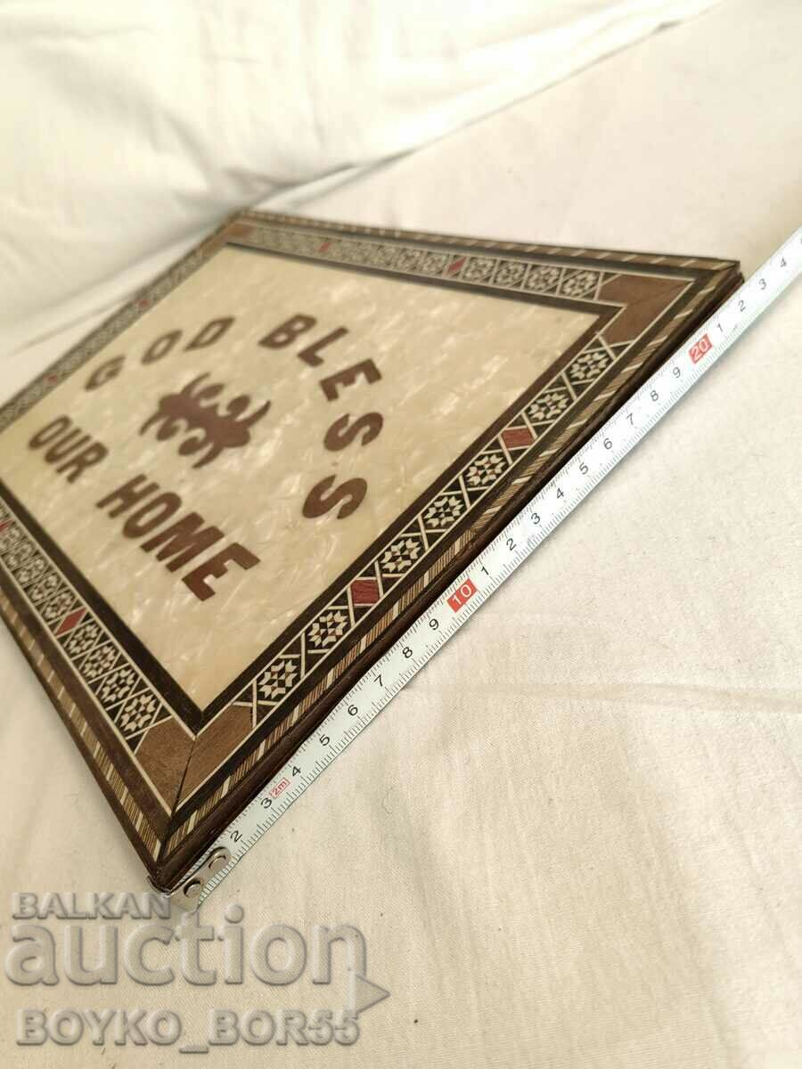 Auction Handmade Intarsia Sign God Bless Our Home Auction Handmade Intarsia Sign God Bless Our Home