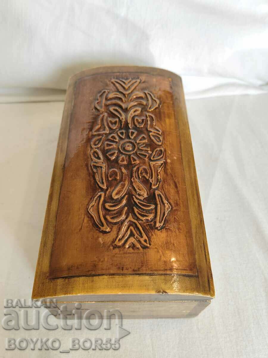 Large Vintage Bulgarian Sauce Box with Copper Ornaments