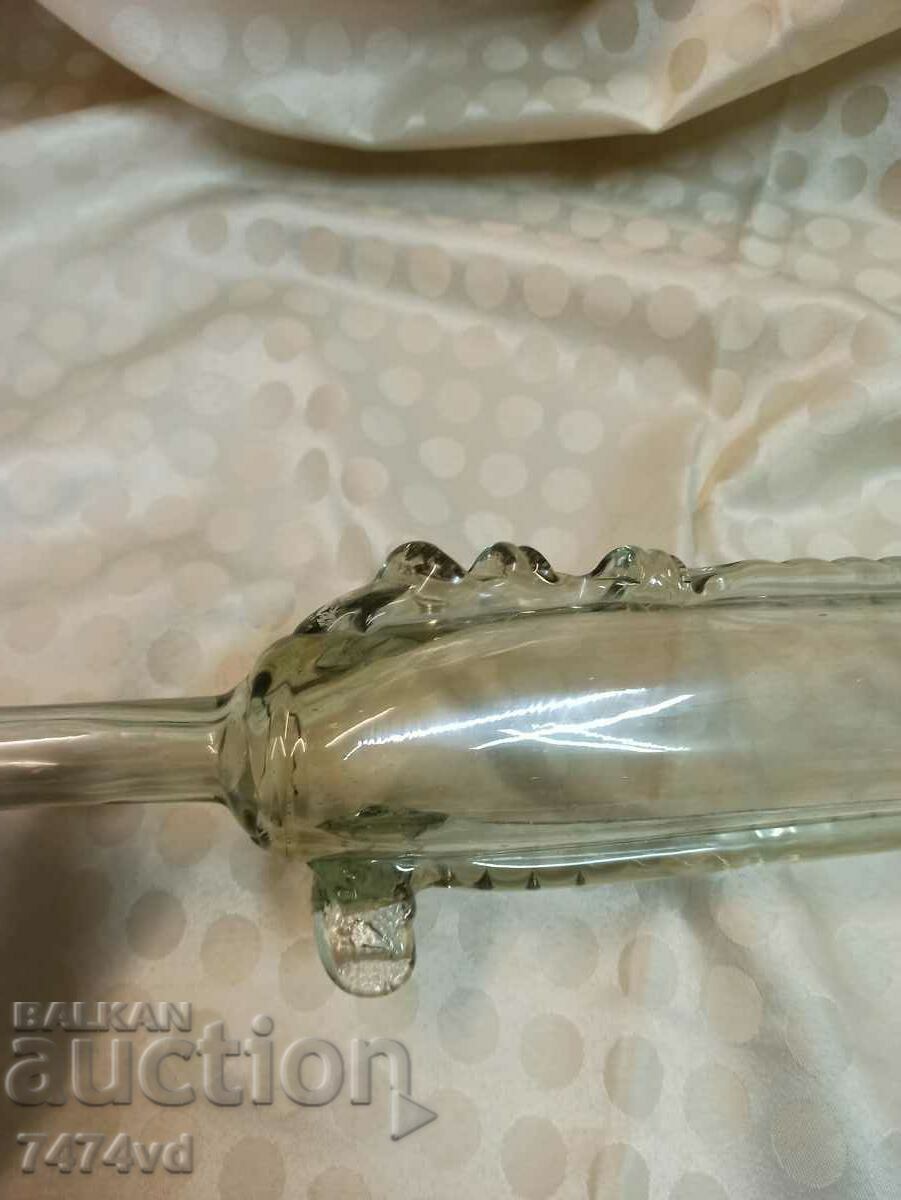 Auction Old long glass fish bottle -80 cm Auction Old long glass fish bottle -80 cm