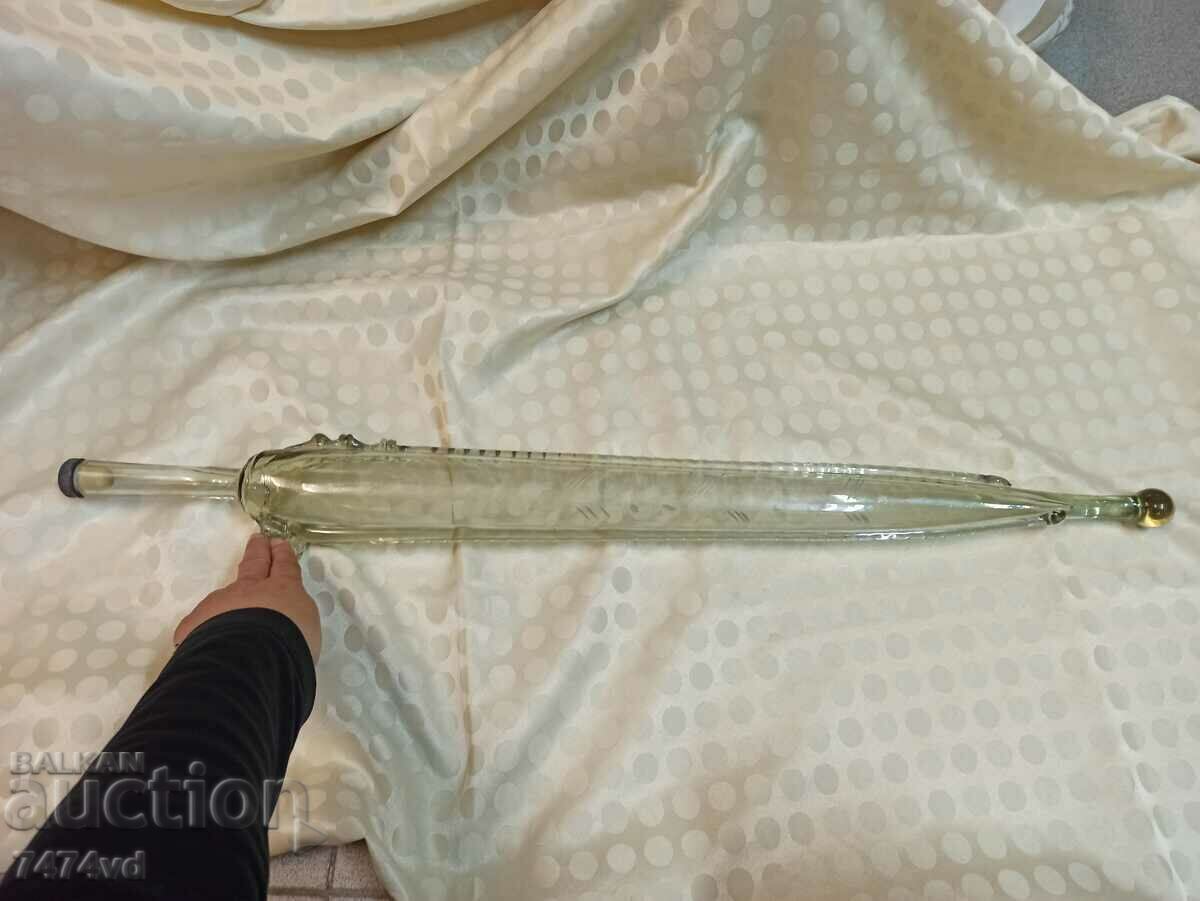 Old long glass fish bottle -80 cm - 5 Old long glass fish bottle -80 cm - 5