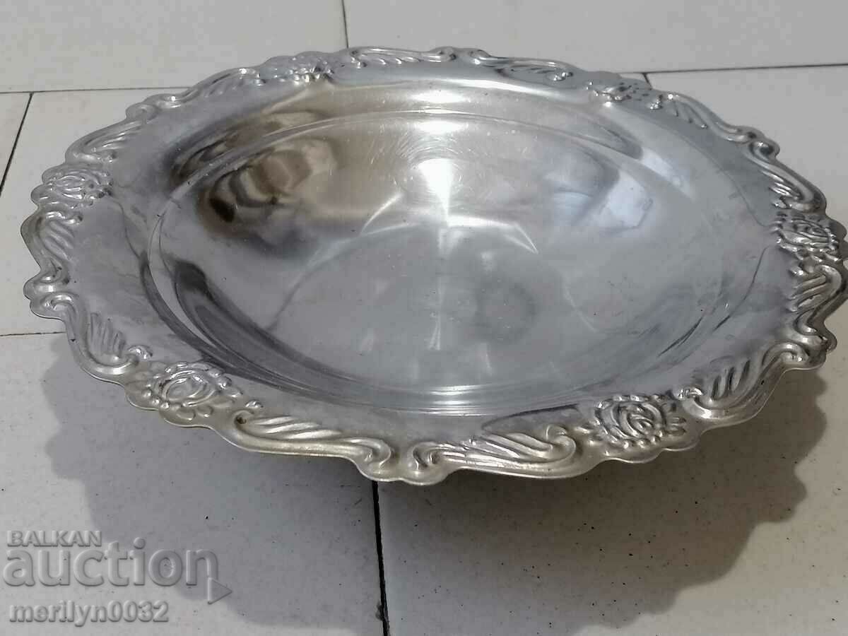 Auction Fructiera USSR 1970s chrome nickel household dish Auction Fructiera USSR 1970s chrome nickel household dish