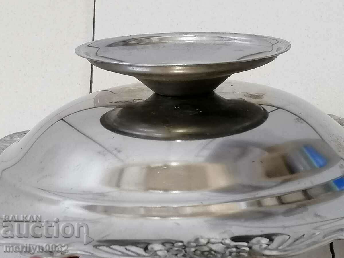 Fructiera USSR 1970s chrome nickel household dish - 5 Fructiera USSR 1970s chrome nickel household dish - 5
